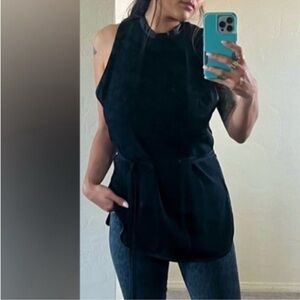 GUCCI. Black Sleeveless Top with Tie Waist